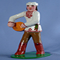 Керамическая матрешка в национальном костюме Республики Марий Эл с барабаном. Ручная роспись, авторская работа
