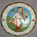Декоративная тарелка 'Ший пуан ший пампалче'. Ручная роспись, авторская работа