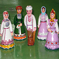 Коллекция керамических матрешек в национальных нарядах Республики Марий Эл. Ручная роспись, авторская работа